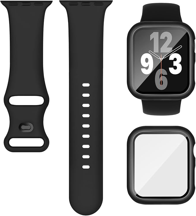 Compatible for Apple Watch Series 11 10 Band 46mm and Case with Screen Protector, Soft Silicone