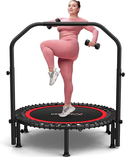 ANCHEER 40"/48" Foldable Rebounder Trampoline for Adults/Kids with Resistance Bands and Bungees