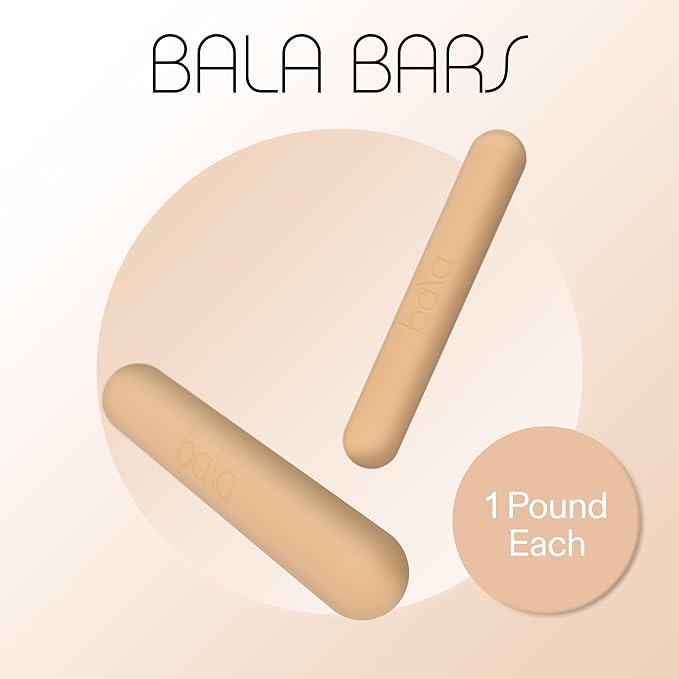 Bala Bars Dumbbell Set for Women & Men - Set of 2 Bars Designed for Walking, Strength Training