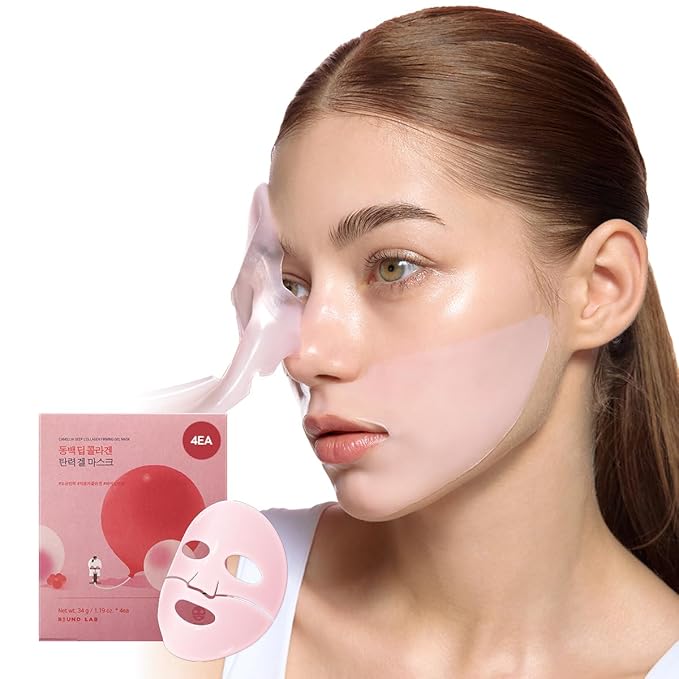 ROUND LAB Camellia Collagen Mask, 30min Hydrogel Mask, Quick Hydration, Firming&Pore Minimizing
