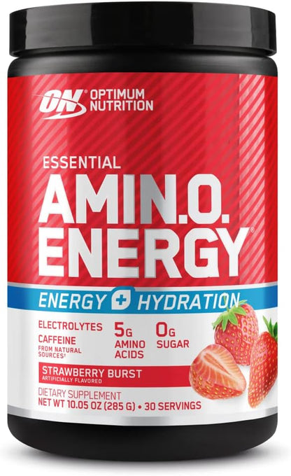 Optimum Nutrition Amino Energy Powder Plus Hydration, with BCAA, Electrolytes, and Caffeine
