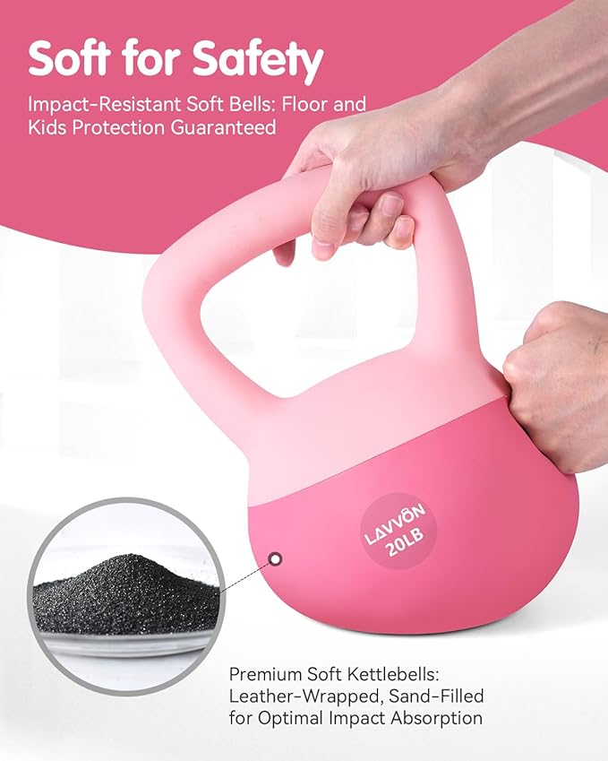 Soft Kettlebell - Cushioned Impact-Resistant Base and Anti-Slip, Kettle bell Anti-Slip Grip Weight