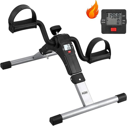 Folding Pedal Exerciser, Mini Under Desk Bike - Portable Foot Hand Cycle Peddler Machine Bicycle