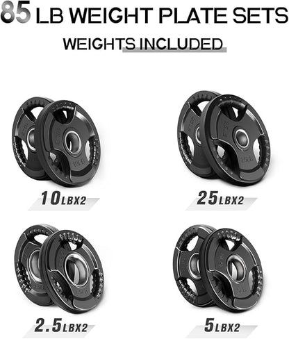 RitFit Olympic Rubber Grip Plates for Barbell, 2-Inch Weight Plates for Weightlifting and Strength