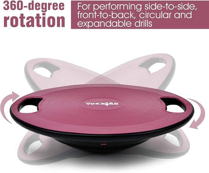 Yes4All Upgraded Wobble Balance Board, 16.34" TPE Non-slip, Stability Board for Home Gym, Standing