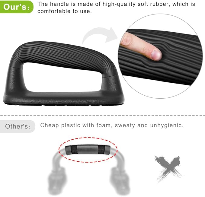Kipika Push Up Bars, Pushup Stands, Anti-Slip Soft Plastic Push Up Handles, Bottom Anti-Slip Pad