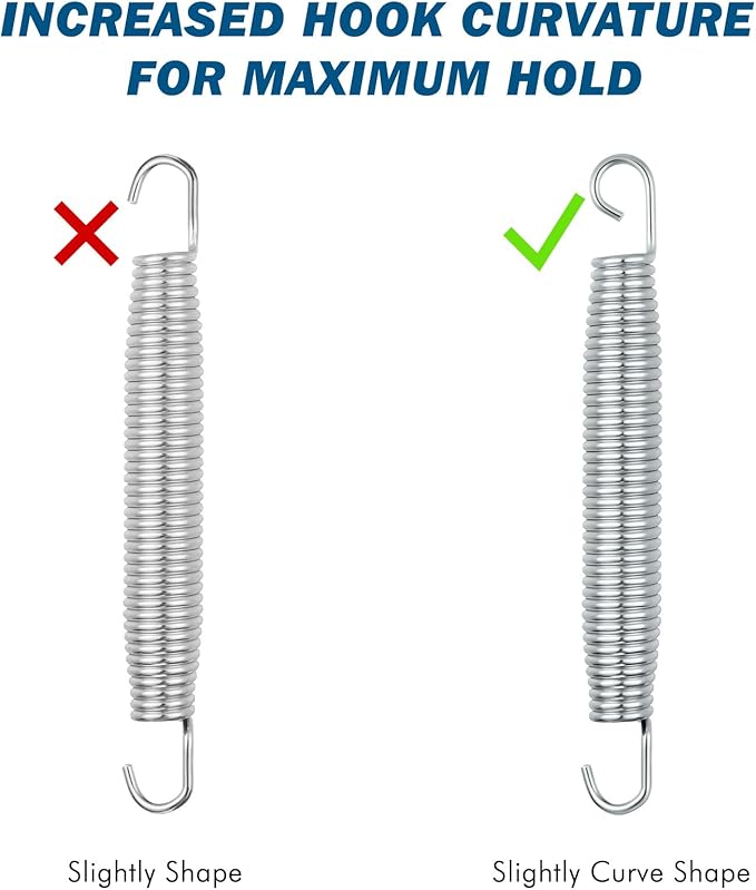 Tudomro Trampoline Springs Replacement - Heavy Duty Stainless Steel Weather Resistant Metal