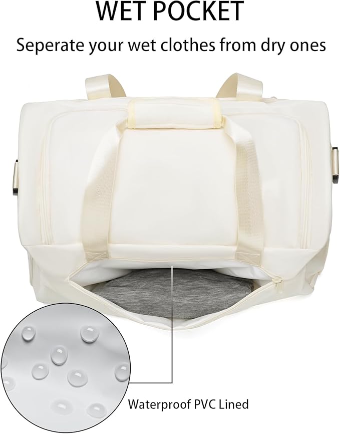 Gym Bag for Men Women, Small Fitness Workout Sports Bag with Wet Pocket & Shoes Compartment, Water