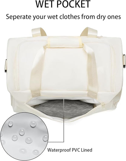 Gym Bag for Men Women, Small Fitness Workout Sports Bag with Wet Pocket & Shoes Compartment, Water