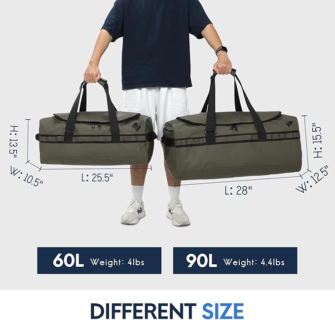 Haimont Large Duffle Bag for Men Women, Convertible Duffel Backpack, Heavy Duty Back Pack for