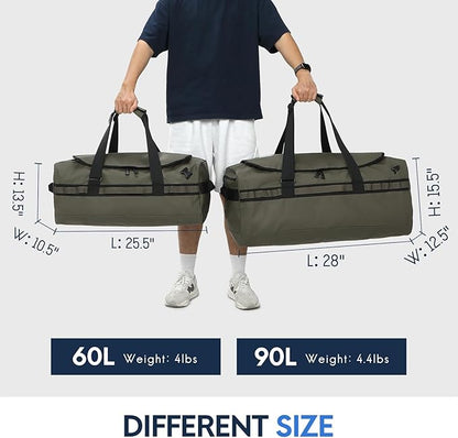Haimont Large Duffle Bag for Men Women, Convertible Duffel Backpack, Heavy Duty Back Pack for