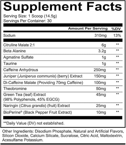 REDCON1 Total War Pre Workout - Beta Alanine + Citrulline Malate Keto Friendly Preworkout for Men &