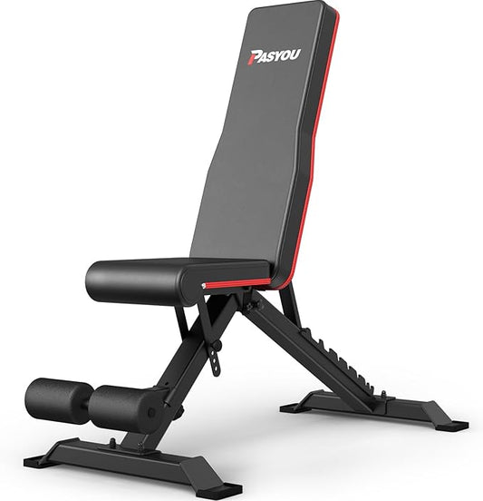 PASYOU Adjustable Weight Bench Full Body Workout Multi-Purpose Foldable Incline Decline Exercise