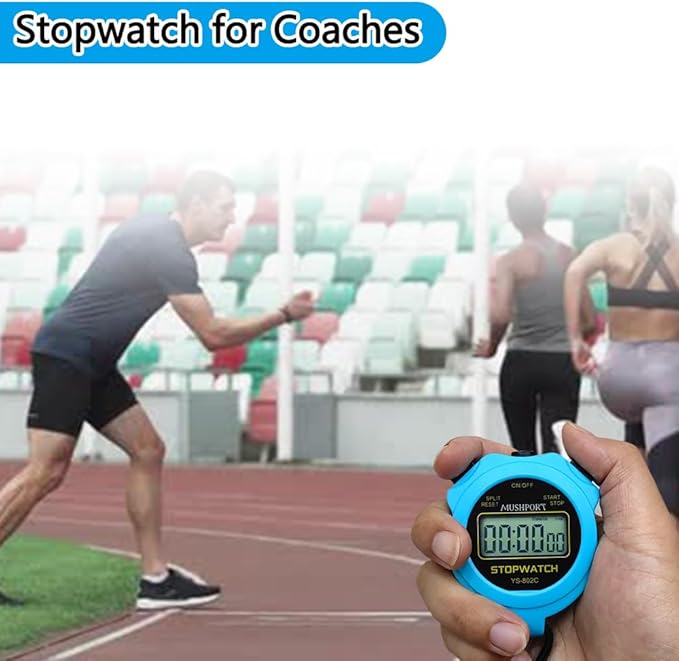 Stopwatch Timer Only Stopwatch Mode, ON/Off Silent Simple Operation, Without Clock Date Countdown