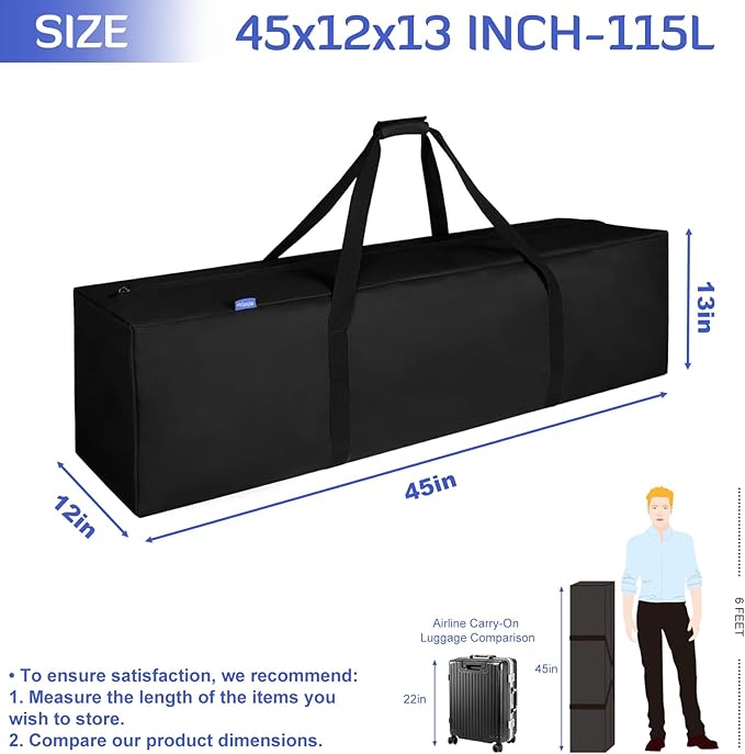 INFANZIA 45inch Sports Duffel Travel Bag, 115L Extra Large Duffel Luggage Bag with Upgrade Zipper