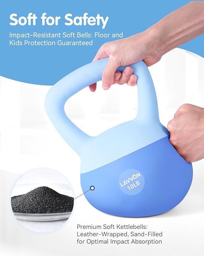 Soft Kettlebell - Cushioned Impact-Resistant Base and Anti-Slip, Kettle bell Anti-Slip Grip Weight