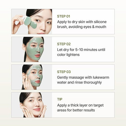 SU:M Micro-Active Super Matcha Pore Mask Pack (3.38fl oz) - Pore refining, oil control, exfoliating