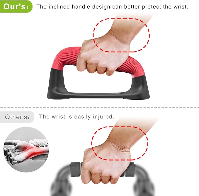 Kipika Push Up Bars, Pushup Stands With Thickened Soft Plastic Handle, Stable and Non-Slip Base