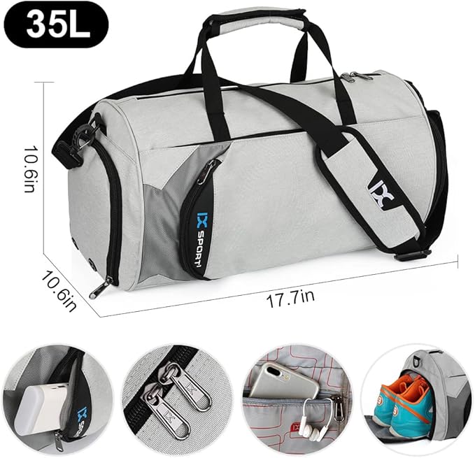 INOXTO Small Sports Gym Bag，Travel Duffel Bag with Dry Wet Pocket and Shoes Compartment for Women