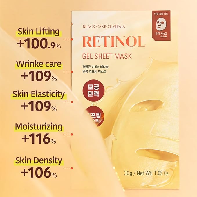 GOODAL Retinol + Black Carrot Gel Sheet Mask ??Intensive Hydration & Pore-Lifting, Cooling