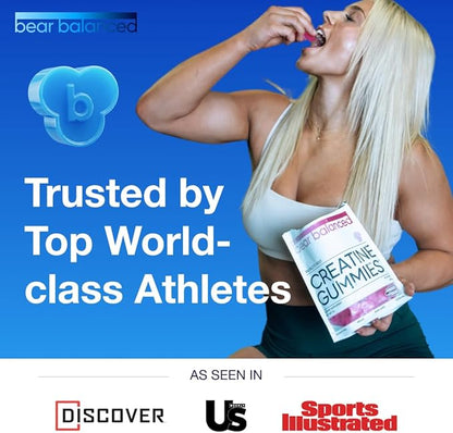 Creatine Gummies for Men & Women - Creapure® Creatine Monohydrate, L-Theanine, L-Tyrosine & B12 for