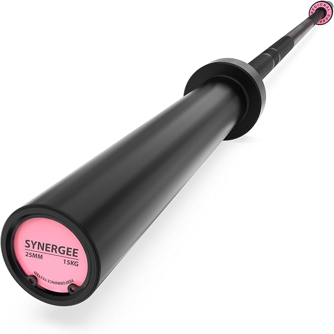 Synergee Regional Olympic 20kg Men’s and 15kg Women’s Hard Chrome & Black Phosphate Barbells. Rated