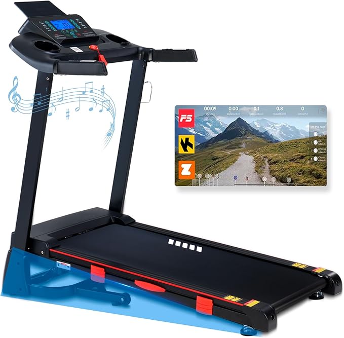 Treadmills for Home, 15% Auto Incline, 0.5-10 MPH, 18" Belt, 3 HP, 350lb Capacity, Foldable