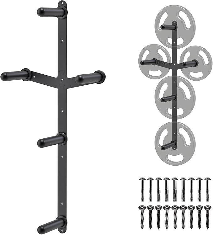 "Kipika Weight Plate Storage Rack - Wall Mounted Weight Plate Holder with Durable Steel