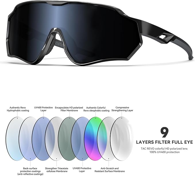 BEACOOL Polarized Running Sunglasses for Men Women UV400 Protection TR90 Sport Sunglasses for