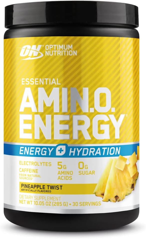 Optimum Nutrition Amino Energy Powder Plus Hydration, with BCAA, Electrolytes, and Caffeine