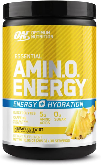 Optimum Nutrition Amino Energy Powder Plus Hydration, with BCAA, Electrolytes, and Caffeine