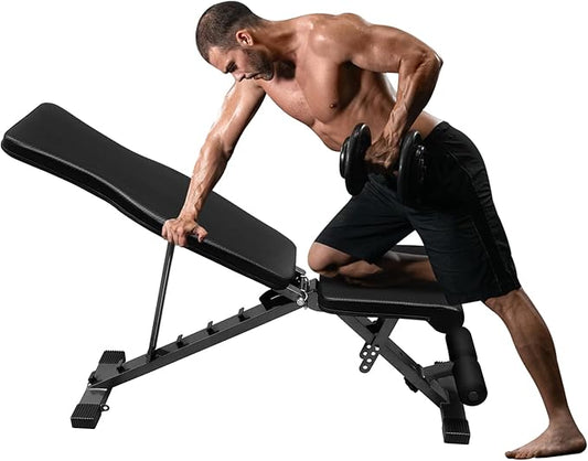 Weight Bench Press, Adjustable Workout Benches for Dumbbell Exercise, 600LBS Foldable Strength