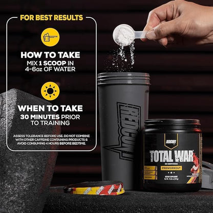 REDCON1 Total War Pre Workout, Orange Crush - Contains 320mg of Caffeine from Green Tea, Juniper &
