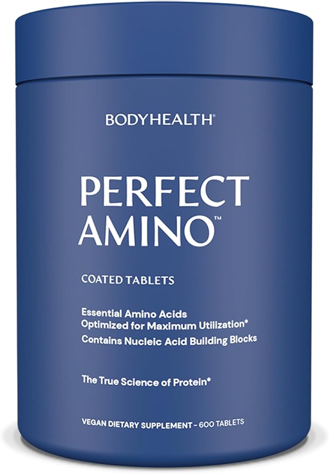 BodyHealth PerfectAmino (600 ct) Easy to Swallow Tablets, Essential Amino Acids Supplement with