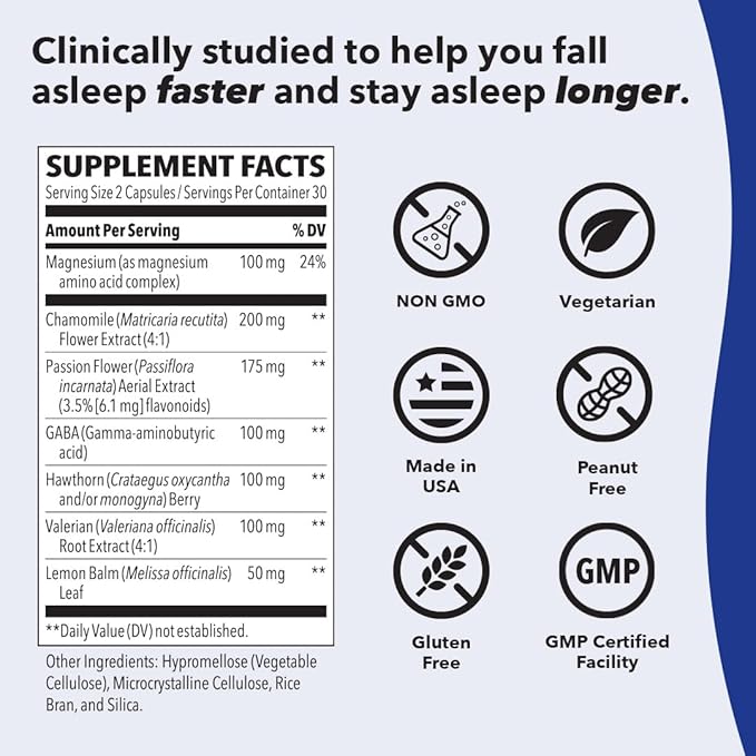 LifeSeasons Rest-ZZZ Melatonin Free - Sleep Support Supplement - Calms Nervous System - Eases