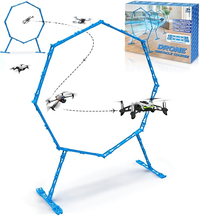 Drone Obstacle Course, Includes 2 Pack Easy to Build Obstacle Hoop, FPV Racing Drone Loop Gate