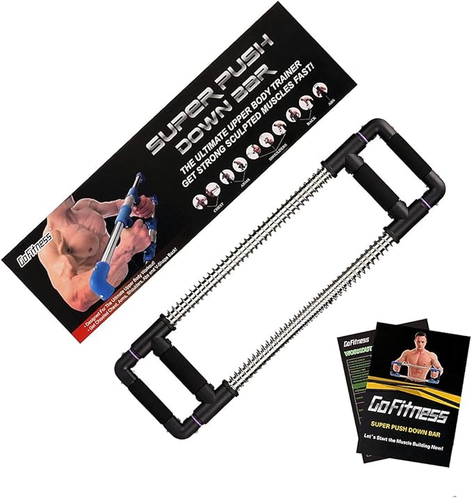 Push Down Bar Machine - Chest Expander at Home Workout Equipment, Arm Exerciser - Portable Spring