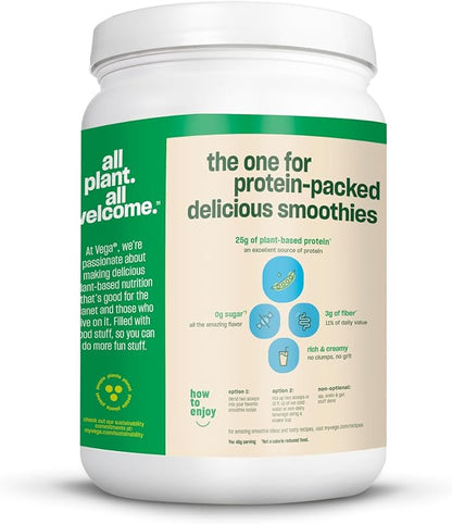Vega Original Protein Powder, Creamy Vanilla Plant Based Protein Drink Mix for Water, Milk and