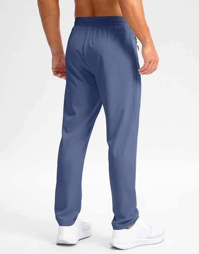 Pudolla Men's Lightweight Hiking Pants Quick-Dry Outdoor Sweatpants with Zipper Pockets for Casual