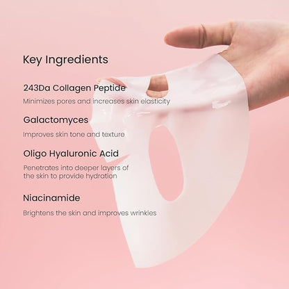 BIODANCE Bio-Collagen Real Deep Mask, Hydrating Overnight Hydrogel Mask, Pore Minimizing, Plumping