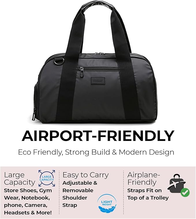 Vooray Burner Gym Duffel Bag, Gym Bag for Women and Men with Shoe Compartment, Weekender, Overnight