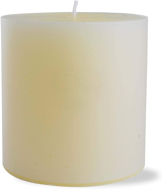 tag Chapel 4X4 Ivory Pillar Paraffin Wax Candle Unscented Drip-Free Long Burning 75 Hours For Home