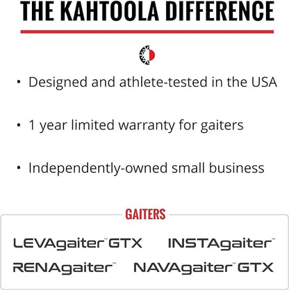 Kahtoola LEVAgaiter Mid GTX Gaiters, Waterproof Gore-TEX Shoe & Boot Protection for Mountaineering