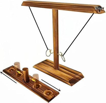 Ring Toss Game, Ring Throwing Game with Shot Put, Hook and Ring Throwing Game for Adults Kids, Fun