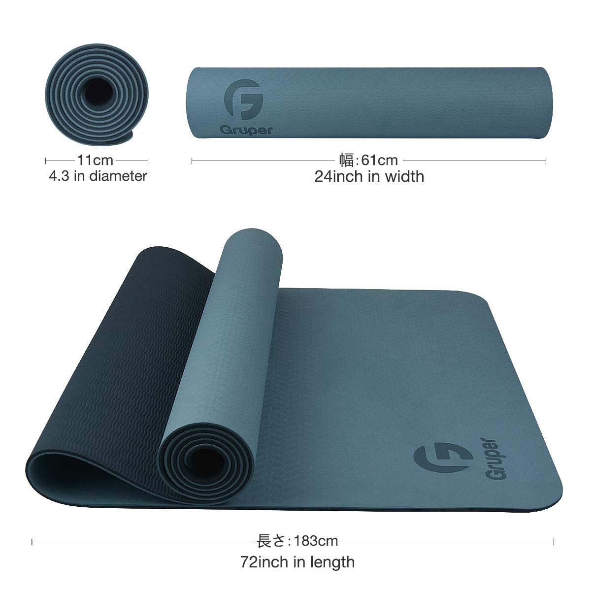 Yoga Mat Non Slip, Eco Friendly Fitness Exercise Mat with Carrying Strap,Pro Yoga Mats for