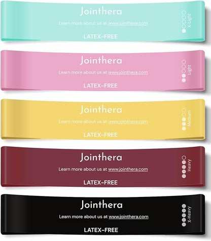 Premium Latex Free Resistance Bands for Working Out - Set of 5 + Carrying Bag | Non Latex Mini Loop