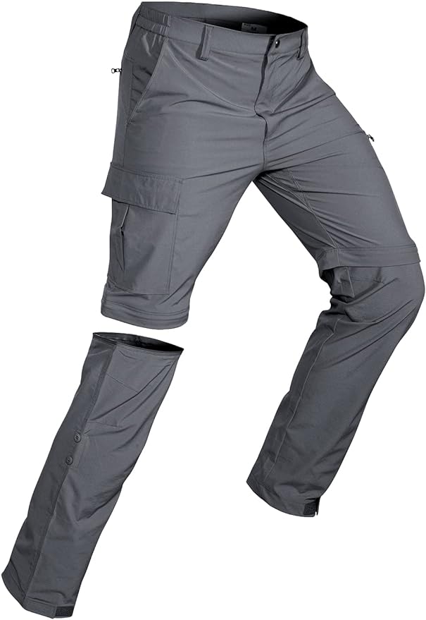 Wespornow Men's-Convertible-Hiking-Pants Quick Dry Lightweight Zip Off Breathable Cargo Pants for