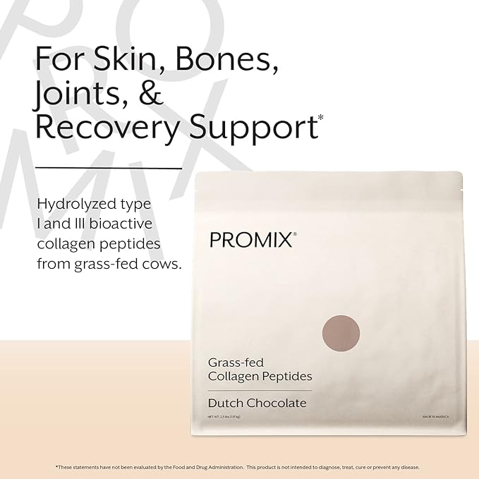 ProMix Nutrition Collagen Peptides, Chocolate - Hydrolyzed Collagen Protein Promotes Healthy Skin