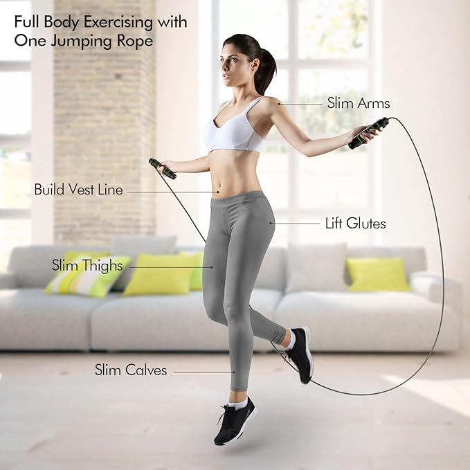 Jump Rope, Tangle-Free Rapid Speed Jumping Rope Cable with Ball Bearings for Women, Men, and Kids