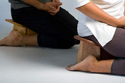 Meditation Bench IKUKO Original, Portable Version with Bag, Locally Handmade Wooden Kneeling